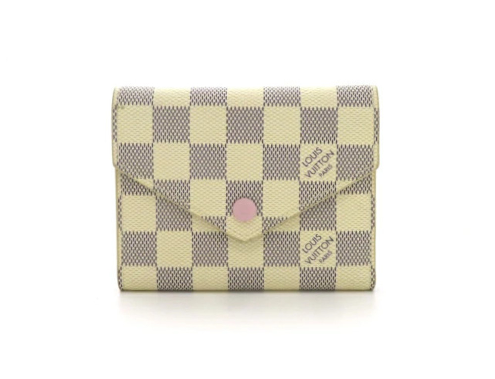 LOUIS VUITTON Portefeuille Victorine Damier Azur White Compact Tri fold Wallet